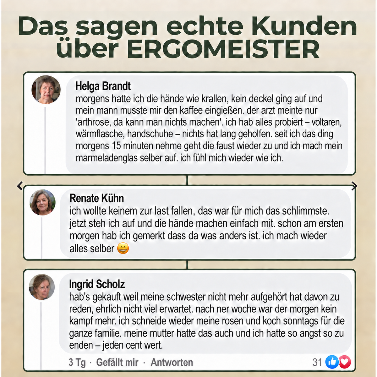 Echte Kundenstimmen zum ErgoMeister Handmassagegerät